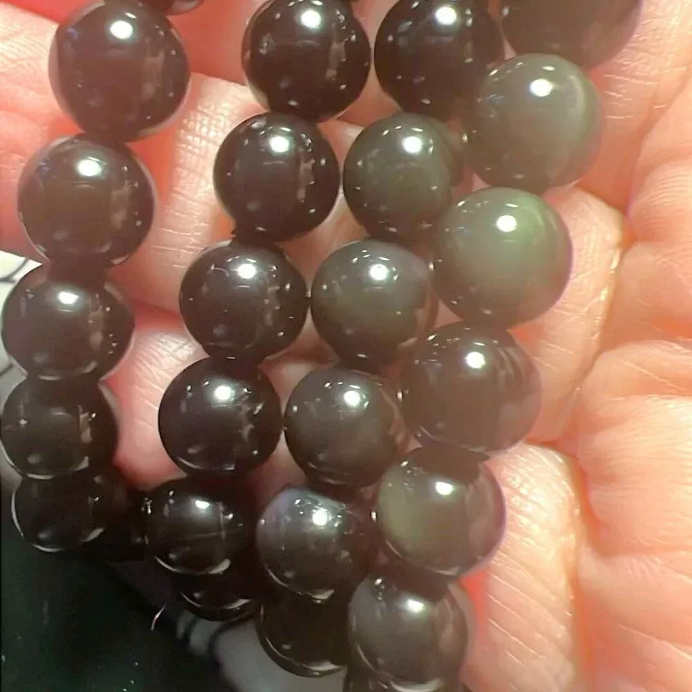 Rainbow Obsidian Stretch Bead Bracelet